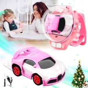 M&HONG 2024 New Mini Watch Remote Control Car for Kids 2.4 Ghz 50m Long Distance Racing Watch Car USB Charging for Boys and Girls
