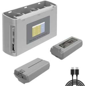 MVMOD Mini 4K Mini 2 Battery 2Pack with Charging Station Intelligent Batteries for DJI Mini SE Including Display Two Way Charging Hub 2400mAh 7.7V 31Mins Flight Time Rechargeable Battery Perfect for Charging NiMH Batteries for RC Cars