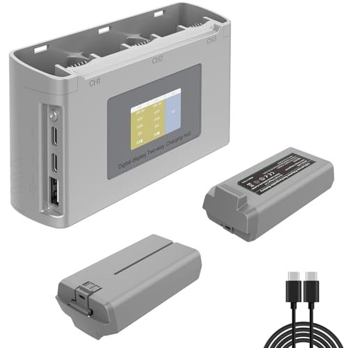 MVMOD Mini 4K Mini 2 Battery 2Pack with Charging Station Intelligent Batteries for DJI Mini SE Including Display Two Way Charging Hub 2400mAh 7.7V 31Mins Flight Time Rechargeable Battery Perfect for Charging NiMH Batteries for RC Cars
