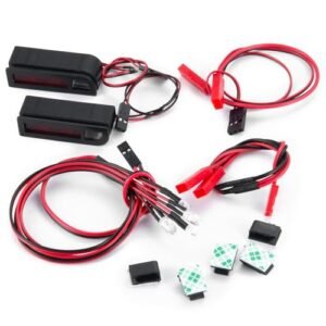 RCLIONS RC Drag Car Kit LED Headlights and Taillights Upgrade for 1/10 Drag Slash C10