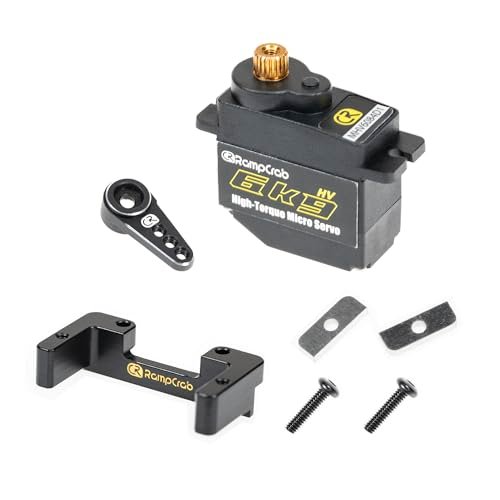 RampCrab 6kg Steering Servo Upgrade for RC Big Scale Crawlers FCX24 Power Wagon Butcher Max Smasher Big Foot K5 with Mount Bracket and Servo Horn