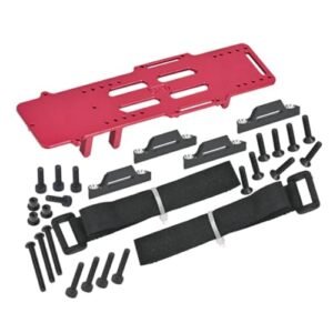 New Bright RC Monster Jam Truck GPM Upgrades Aluminum 7075 Large Capacity Battery Compartment with ESC and Receiving Bracket for Losi 1/18 Mini LMT 4X4 Brushed Monster Truck RTR Los01026 Red