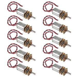 DIANN 10pcs Mini Micro N20 Gear Motor DC 3V 6V Slow Speed Full Metal Gearbox DIY Robot Car with Micro RC Car Battery Compatibility