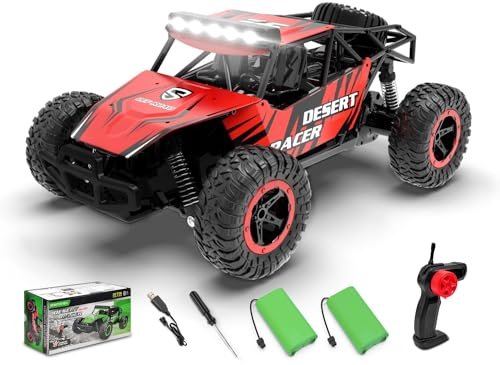 RACENT Best Rechargeable Batteries RC Cars 1/16 Scale 20kph Fast All Terrain Off Road Monster Truck Toy for Kids and Adults Red