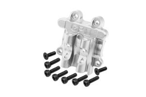 GPM Upgrades Aluminum 7075 Rear Diff Cover for Hot Wheels Monster Trucks RC Mega Wrex 1/18 4WD Granite Grom Mega 380 Brushed 4X4 Monster Truck ARA2102 Silver