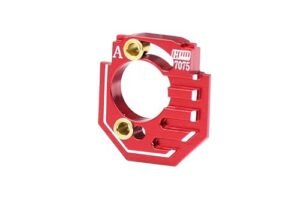 GPM Upgrades Aluminum 7075 Motor Mount Adjustable with Heat Dissipation Function for Cleaning Brushed RC Motor on 1/18 4WD Granite Grom Mega 380 Brushed 4X4 Monster Truck ARA2102 Red