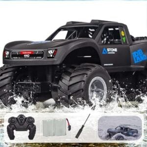 KB KAIBO 1 16 Scale RC Monster Truck 2.4G Amphibious Remote Control Car with Double Sided Driving 4WD and 2 Rechargeable Batteries for Boys and Adults Blue