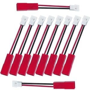 LUORNG 10PCS Aircraft Li ion Battery Charger Adapter Cable XH2.54 to JST Plug for 3.7V LED Light Strip Remote Control Toys Battery