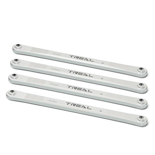 TREAL Aluminum 7075 Custom RC Monster Truck Chassis 4 Link Bar Set for 1 18 Mini LMT Grave Digger Silver