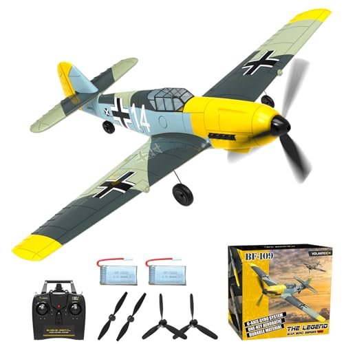 RCSHOBBY 4 Channel RC Plane with Sound System Ready to Fly BF 109 RC Airplane Easy Control for Beginners Adults Remote Control Airplane Xpilot Stabilization One Key Aerobatic