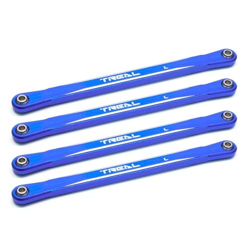 TREAL Aluminum 7075 RC Monster Truck Tube Chassis Lower 4 Link Bar Set for 1/18 Mini LMT Grave Digger Blue