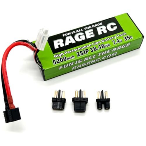 Rage RC 5200mah 2s 7.4v 35c Hard Case LiPo Battery Universal RGRLP52002S35U