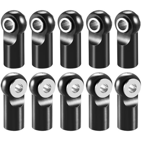 MORLORDY 10Pcs M2 5 Tie Rod End Ball Joint Link Ball Head Holder Upgrade Part for RC Truck Pulling Car Black