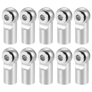 MOHERO 10Pcs M2 Tie Rod End Ball Joint Link Ball Head Holder Upgrade Part for RC Tipper Truck Silver