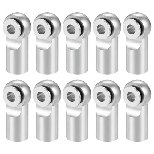 MOHERO 10Pcs M2 Tie Rod End Ball Joint Link Ball Head Holder Upgrade Part for RC Tipper Truck Silver