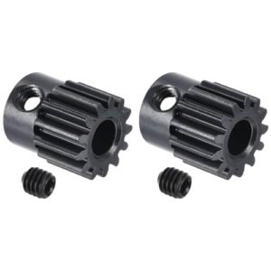 MECCANIXITY 2Pcs RC 32P Hardened Pinion Gear 5mm Shaft 13T Motor Gears Carbon Steel Compatible with RC Boat Engines Nitro