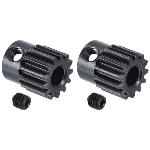 MECCANIXITY 2Pcs RC 32P Hardened Pinion Gear 5mm Shaft 13T Motor Gears Carbon Steel Compatible with RC Boat Engines Nitro