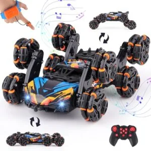 NEXBOX Cool 8 Wheels Hand Controlled RC Car 6 Wheels Stunt Toy Gesture Sensing Remote Control Cars for Boys Age 6 to 14