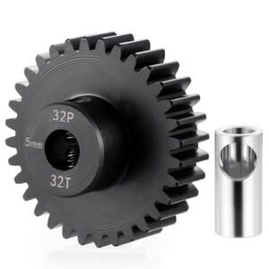 BRKRC Steel 32P 5mm Pinion Gear for RC Cars 25T to 38T Motor Gears Compatible with 1/10 1/8 Scale Models