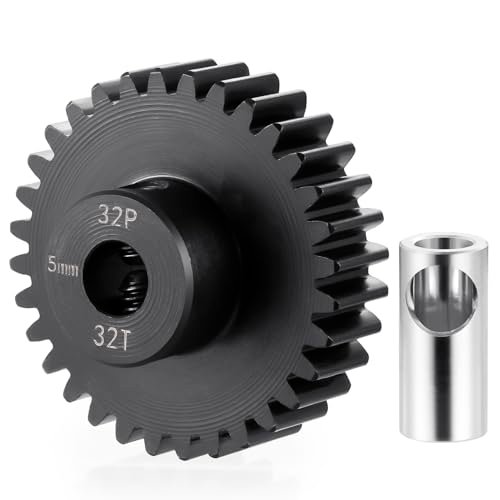 BRKRC Steel 32P 5mm Pinion Gear for RC Cars 25T to 38T Motor Gears Compatible with 1/10 1/8 Scale Models