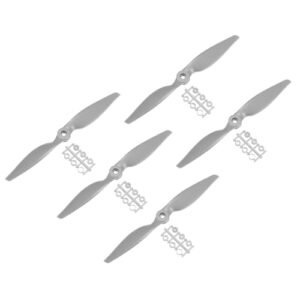 MECCANIXITY 5Pcs 9x4 5 Inch Propeller RC Propellers 2 Vane Blades Props Gray with Adapter Rings for RC Airplane Aircraft Prop Replacement Perfect for RC Plane Fuselage Design