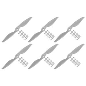 MECCANIXITY 6Pcs 7x5 Inch Propeller RC Propellers 2 Vane Blades Props Gray with Adapter Rings for Airworld RC Jets