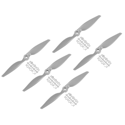 MECCANIXITY 5Pcs 9x6 Inch RC Propellers 2 Vane Blades Props Gray with Adapter Rings Perfect for RC Willey Hours Memorial Day Deals