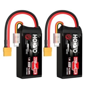 HOOVO 2S 2200mAh 100C 7.4V RC Quadcopter Battery with XT60 Connector 2 Pack