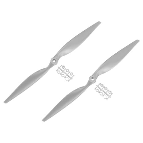 MECCANIXITY 2Pcs 15x8 Inch Propeller RC Propellers 2 Vane Blades Props Gray with Adapter Rings for Quickie RC Airplane Plans