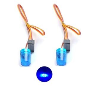 Chanmoo RC Engineering Prototype Car LED Flash Lights Police OD 9MM Multi Function 360 Degree Rotating Flashing Lamp for 1/10 RC Off Road Car 1/14 Tamiya Tractor 2PCS Blue OD9mm