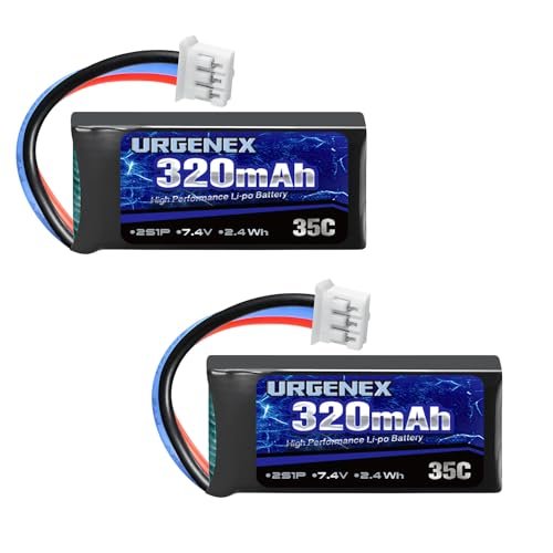 URGENEX 7.4V Lipo Battery 2S 35C 320mAh for Chinese RC Airplane Manufacturers PH2.0 3PIN Plug