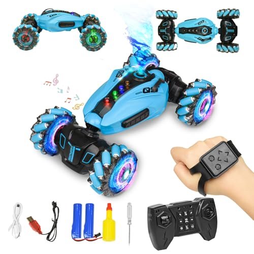 Locisne Gesture Sensing RC Stunt Car 2.4GHz 4WD Hand Remote Control Cars Toys with Spray 360 Spins RC Drift Car All Terrains Truck Car with Lights Music for Boys Girls 6 12 Birthday Gifts