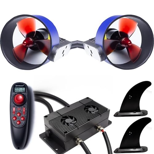 ApisQueen 2024 New 12 24V Underwater Thruster With Cooling Fan U5 Set 14Kg Brushless Waterproof Motor For RC Petrol Boats Kayaks Fishing