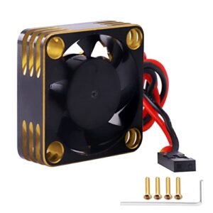 Hobbyfire 30mm RC Motor Cooling Fan 28000RPM for 1/10 Scale RC Comparison 540 550 Brushless Motor Black Gold