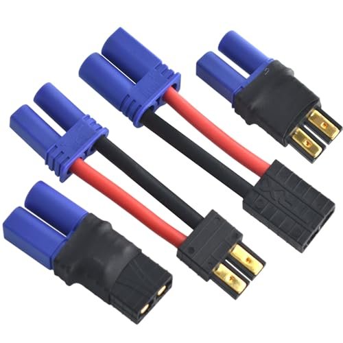 BOEEA RC LiPo Battery Connector Adapter for TRX Traxxas Lipo to EC5 Male Female Enables RC Car Runs on Dewalt Battery 2 Pairs