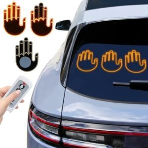 Qeeanmo RC Road Rage Speed Bumpers Remote Blinking LED Finger Light for Car with 3 Modes Fun Car Accessories