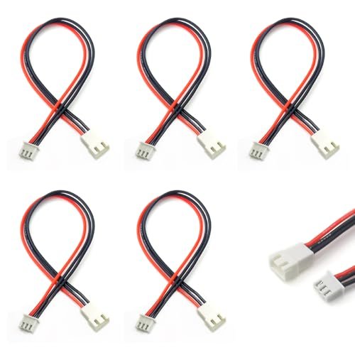 JST XH 2S Balance Plug Extension Lead Wire 5PCS 22AWG 20CM Silicone Cable for LiPo Battery Charging