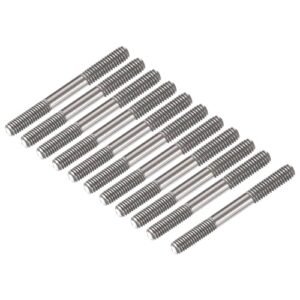 MECCANIXITY 15pcs 304 Stainless Steel Push Rod Connector Double End Threaded Rod M3x30mm Ideal for DIY RC Models Including Cars Boats Airplanes and Helicopters with RC Tires for Grass