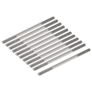 MECCANIXITY 15pcs 304 Stainless Steel Push Rod Connector Double End Threaded Rod M2x30mm for RC Wheeler DIY Models