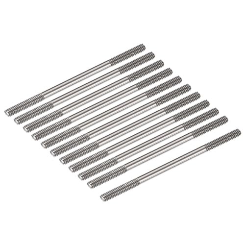 MECCANIXITY 15pcs 304 Stainless Steel Push Rod Connector Double End Threaded Rod M2x30mm for RC Wheeler DIY Models