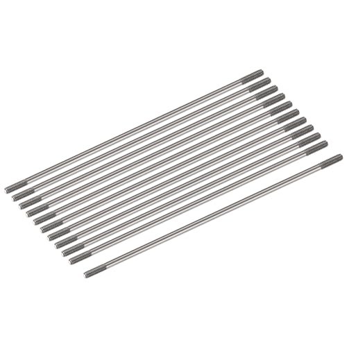MECCANIXITY 15pcs 304 Stainless Steel Push Rod Connector Double End Threaded Rod M3x120mm for DIY RC Airfoils Planes Cars Boats