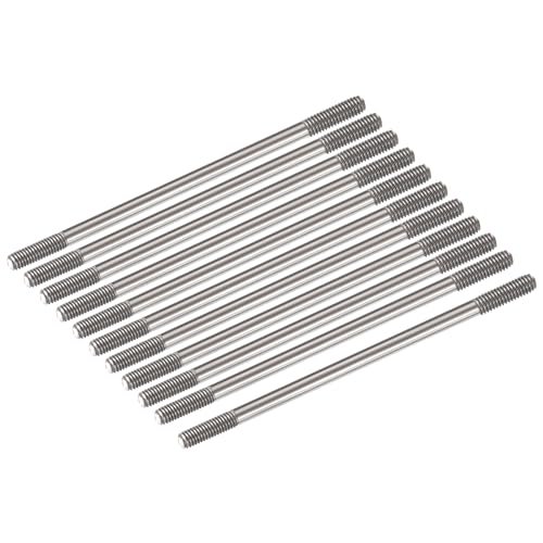 MECCANIXITY 20pcs 304 Stainless Steel Push Rod Connector Double End Threaded Rod M3x65mm Ideal for DIY RC Models Including Ramps for RC Trucks