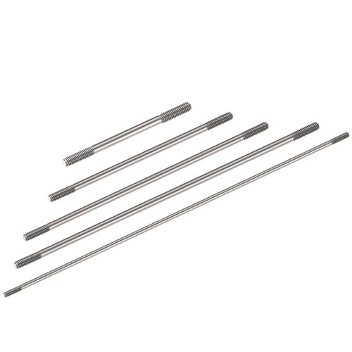 MECCANIXITY 25pcs 304 Stainless Steel Push Rod Connector Double End Threaded Rod for DIY RC Models Including Snowblower for RC Truck M3x45mm M3x75mm M3x100mm M3x120mm M3x200mm