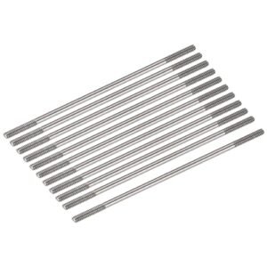 MECCANIXITY 15pcs 304 Stainless Steel Push Rod Connector Double End Threaded Rod M2x55mm Ideal for Wheels for RC Trucks and DIY Models