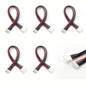 5PCS JST XH 4S Balance Plug Extension Lead Wire 22AWG 20cm Silicone Cable for LiPo Battery Charging