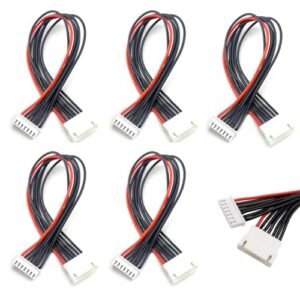 SoloGood JST-XH 6S Balance Plug Extension Lead Wire 22AWG 200mm Battery Balance Plug Cable 5 PCS for LiPo Battery Balance Charging Silicone Wire