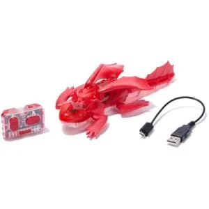 HEX Bots Wing Dragon 4 RC Plane Rechargeable Remote Control Robot Dragon Toy for Kids Ages 4 and Up Red