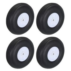 MECCANIXITY RC Plane Foam Wheels 2.99 Inch OD PU Sponge Tires for DIY RC Aircraft Model Pack of 4