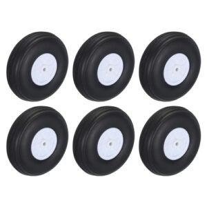 MECCANIXITY RC Airplane Wheels 2.99 Inch OD PU Sponge Tires 6 Pack Black