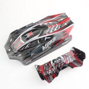 KingVal Replacement RC Car Shell Cover RC Spare Parts Compatible with WLtoys 124010 RC Car (Black-Red)